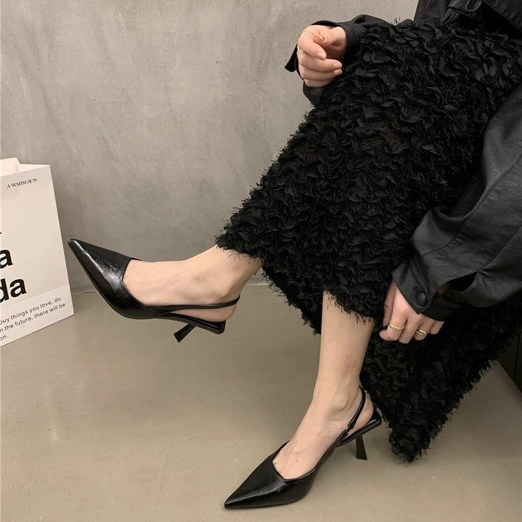 Dame elegante Slingback-hæle med feminin spids tåform Stilla