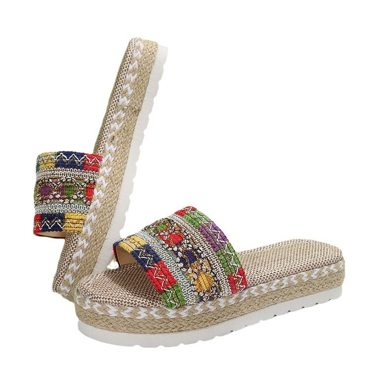 Dame Espadrilles med moderigtige tekstil-overdel og komfortabel sål Stilla