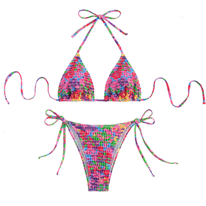 Dame triangel-bikini med glad ruffle design Skovae