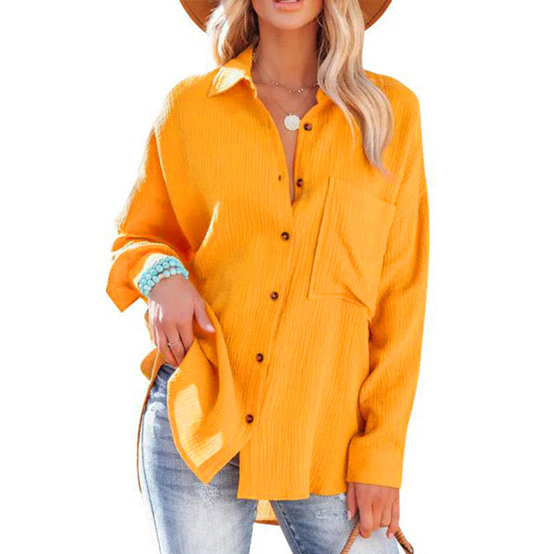 Dame casual skjortebluse med afslappet pasform og moderne knapdetaljer Stilla
