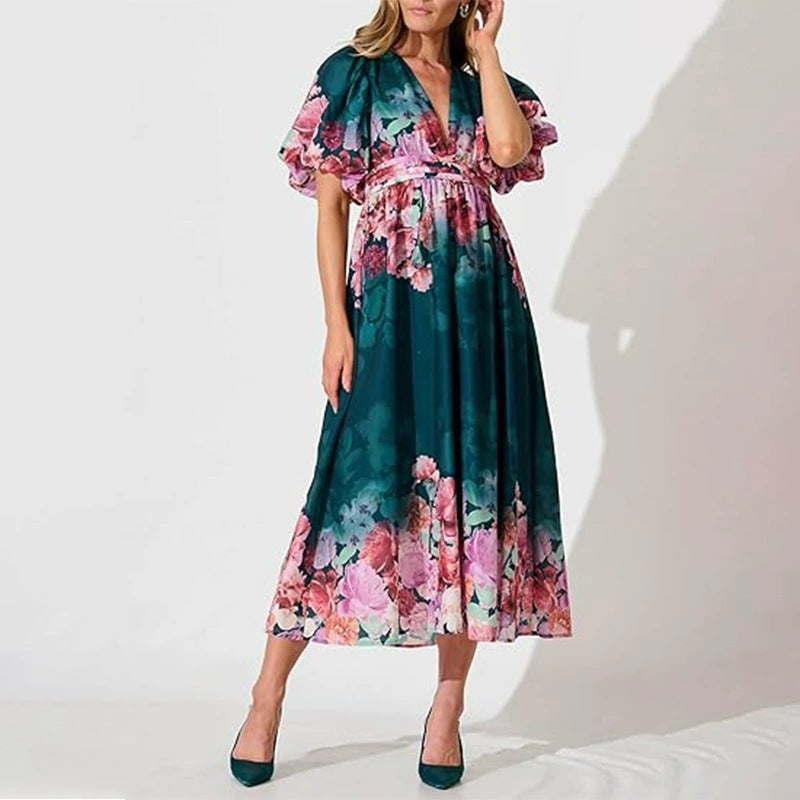 Dame maxikjole med blomsterprint Stilla