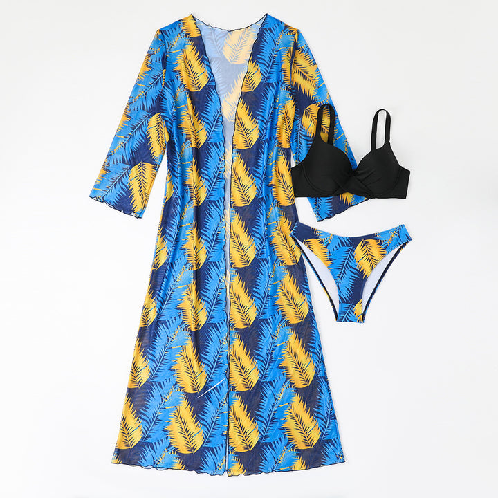 Dame Bikinisæt med smart Kaftan og raffinerede detaljer Stilla