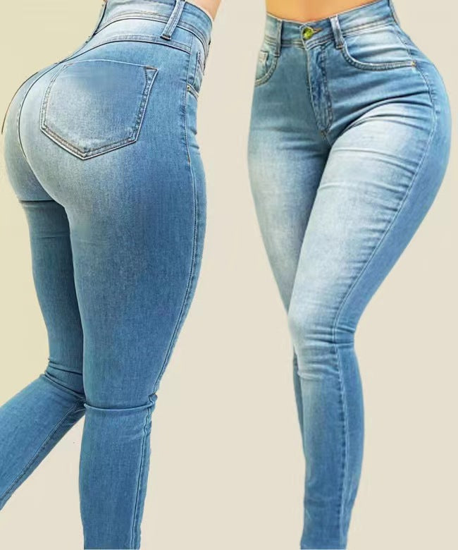 Dame Højtaljede Skinny Jeans i elegant design Stilla