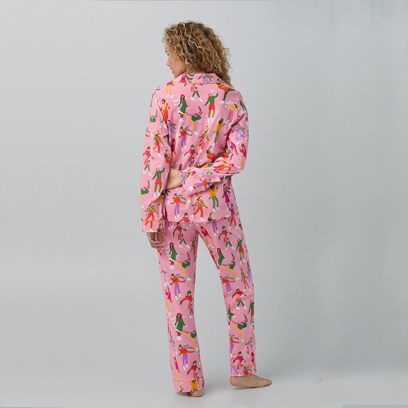 Femme Floral Print Nattrøje Sæt Stilla