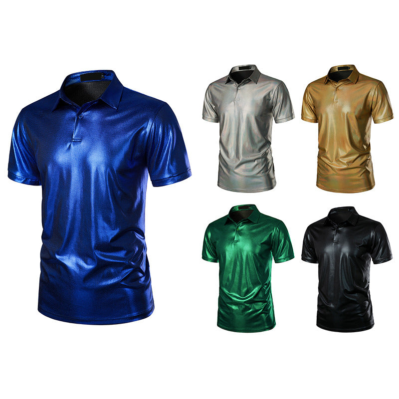 Herrer Moderne Glinsende Atletisk Polo Shirt Stilla