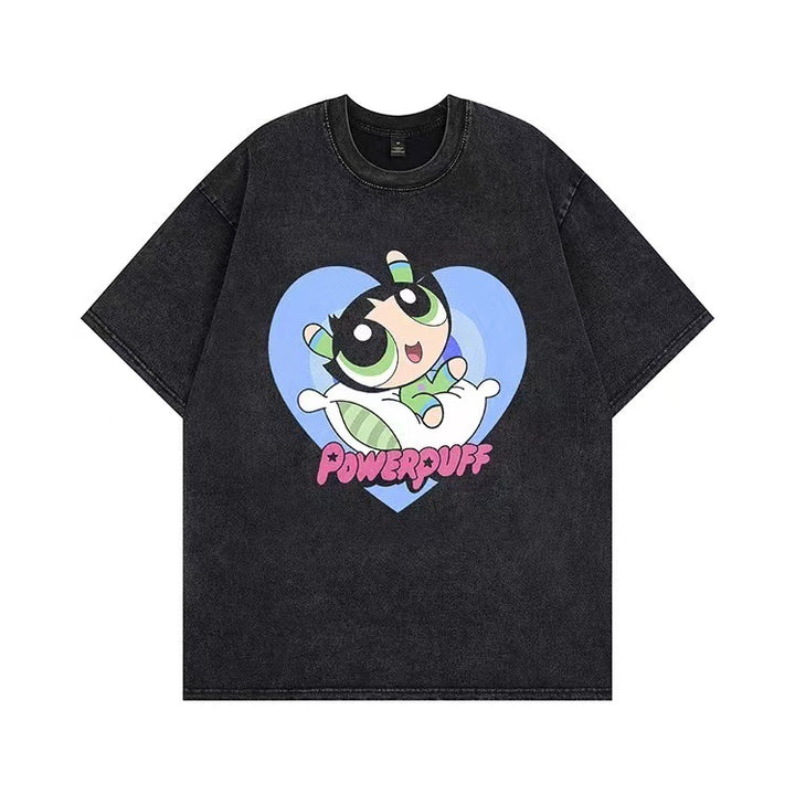 Dame T-shirt med tilpasset Powerpuff Girls grafiktryk Stilla