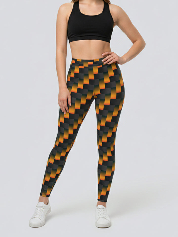 Dame sportleggings med stilfuldt grafisk design Skovae
