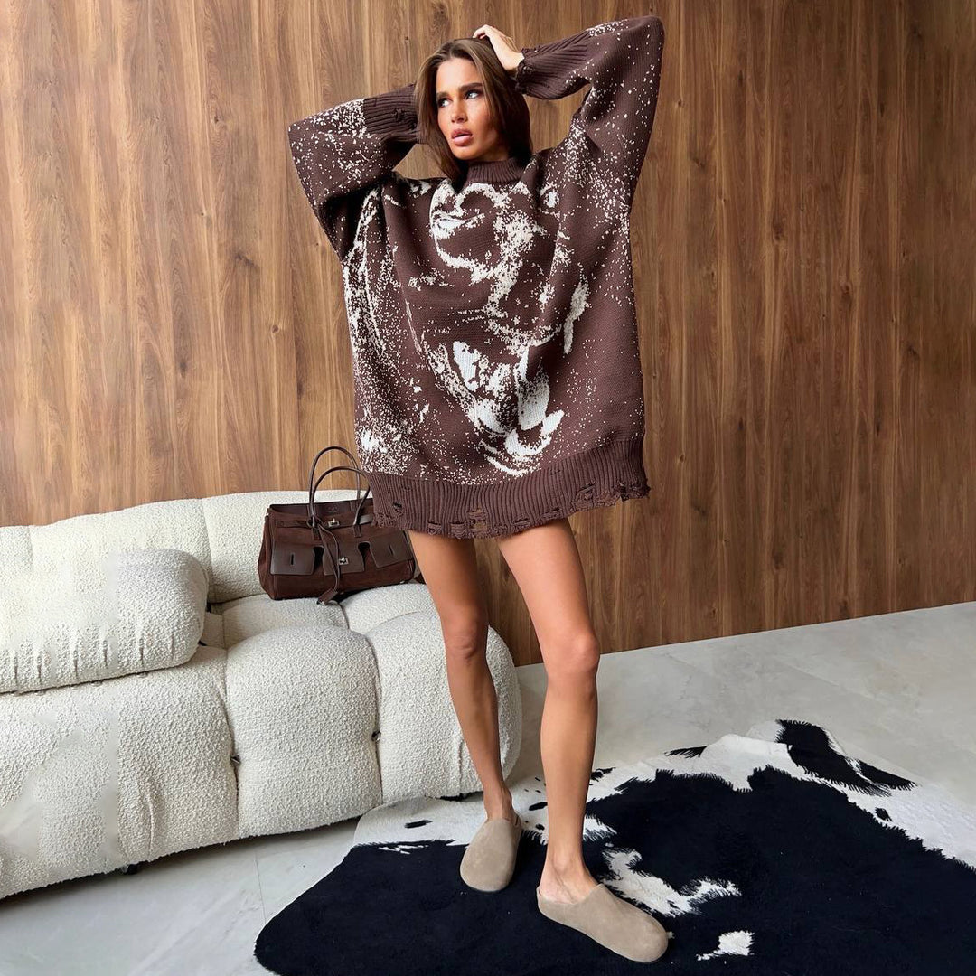 Kvinder Oversized Sweater med Kreativ Gradient Stilla