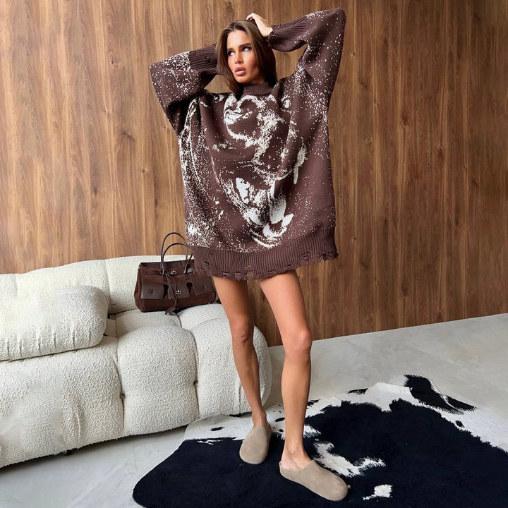Kvinder Oversized Sweater med Kreativ Gradient Stilla