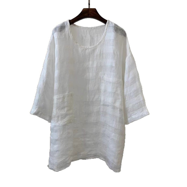 Dame Relaxed Fit Linned Tunika med påsatte lommer Stilla