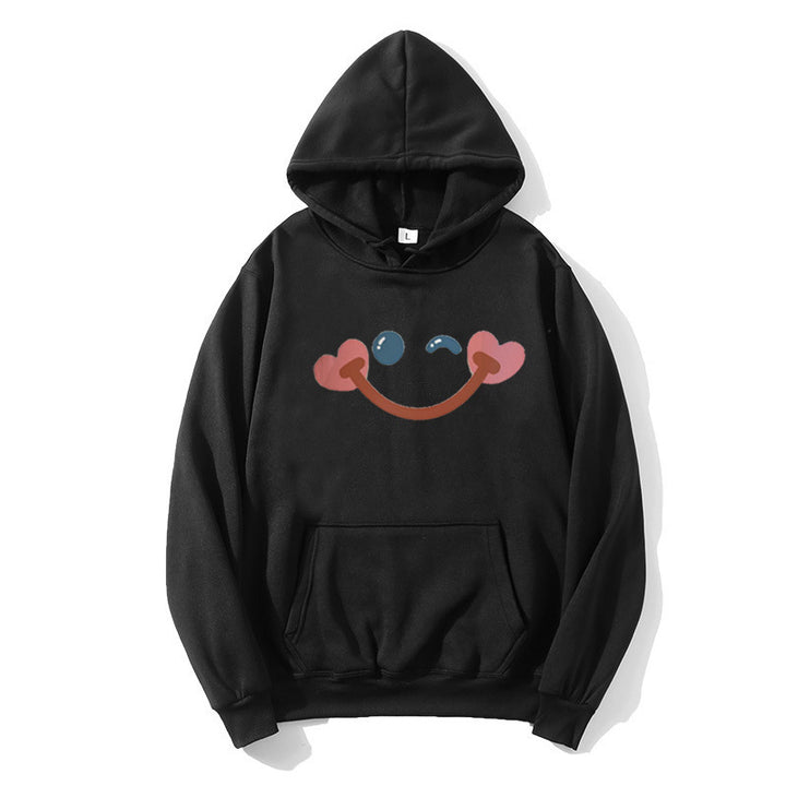 Kvinders hoodie med glad smiley-design Skovae