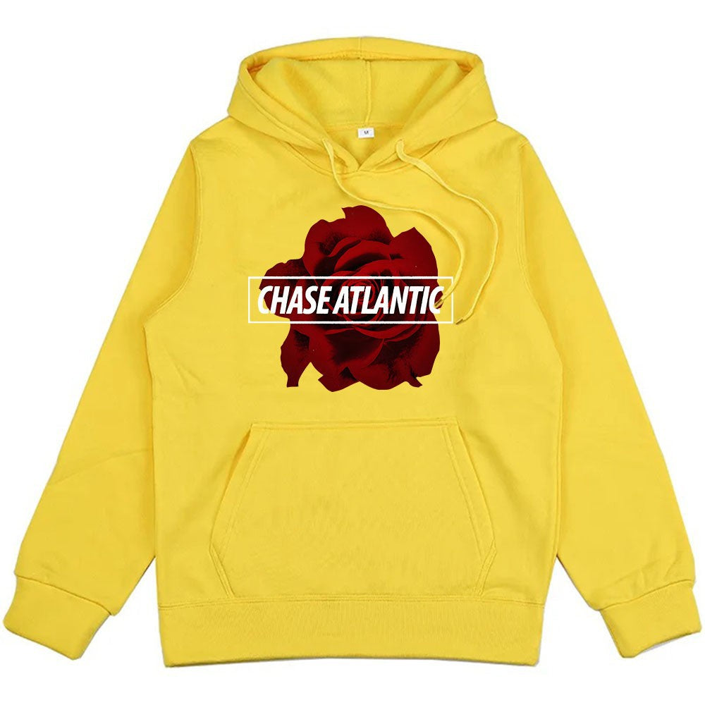 Dame hoodie med romantisk rose design Skovae