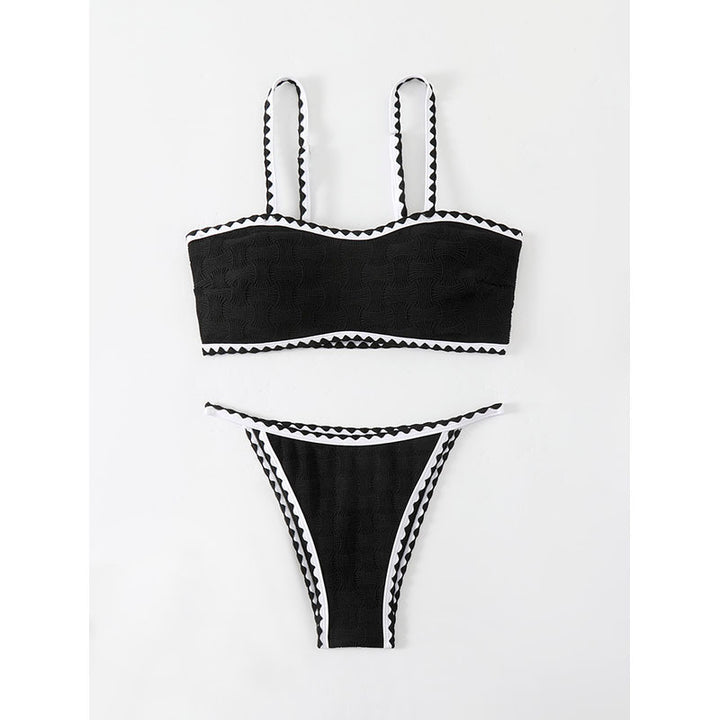 Dame bikini sæt med raffineret struktur og justerbare stropper Skovae