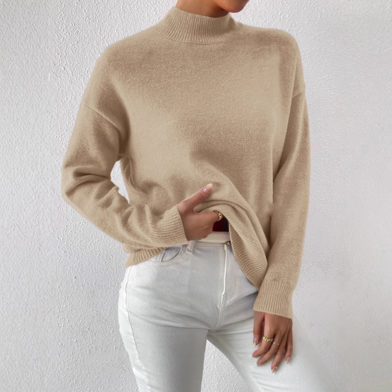 Kvinders sweater med høj krave og blødt materiale Stilla