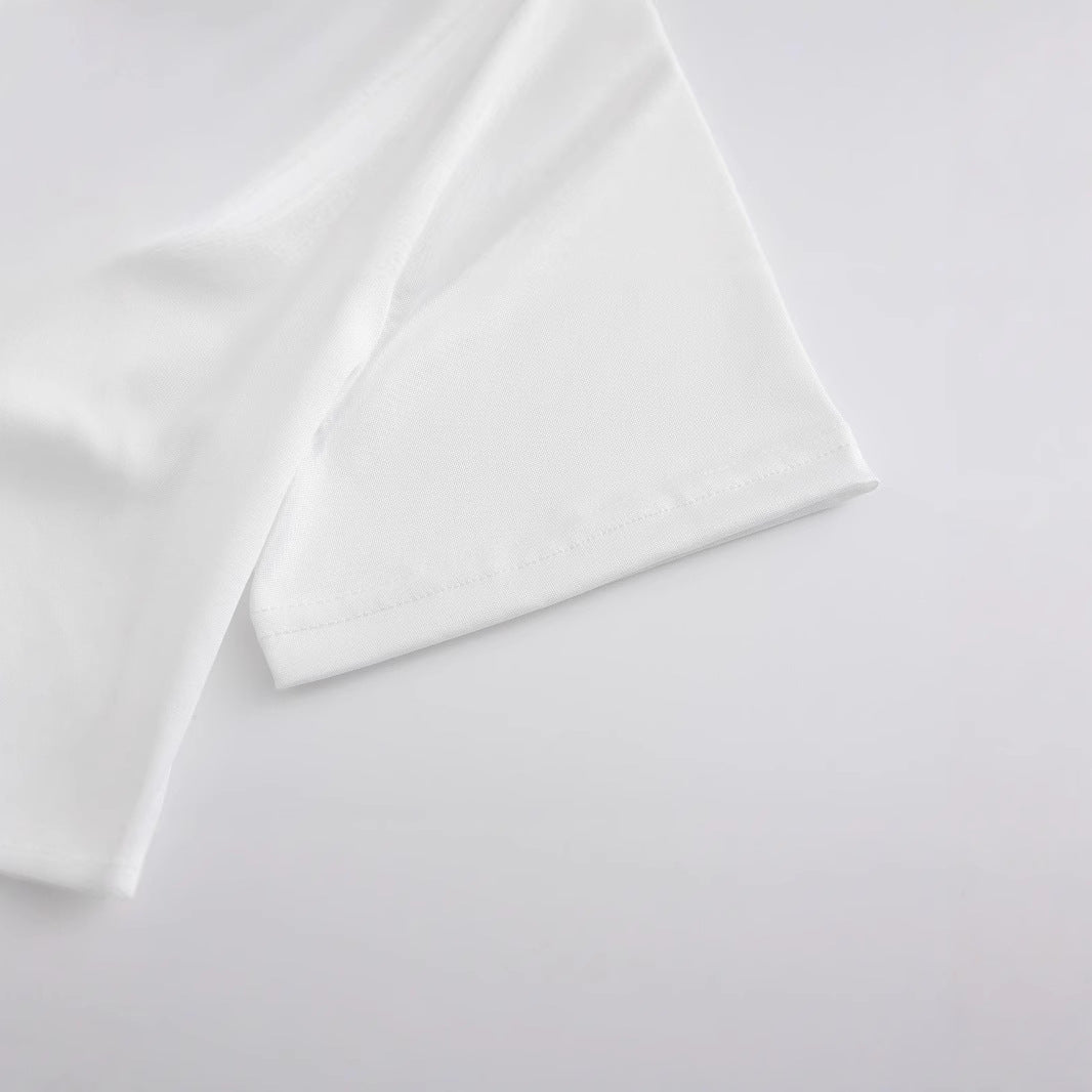 Dame Crop-Shirt med charmerende sløjfemotiv og astrologisk tryk Skovae