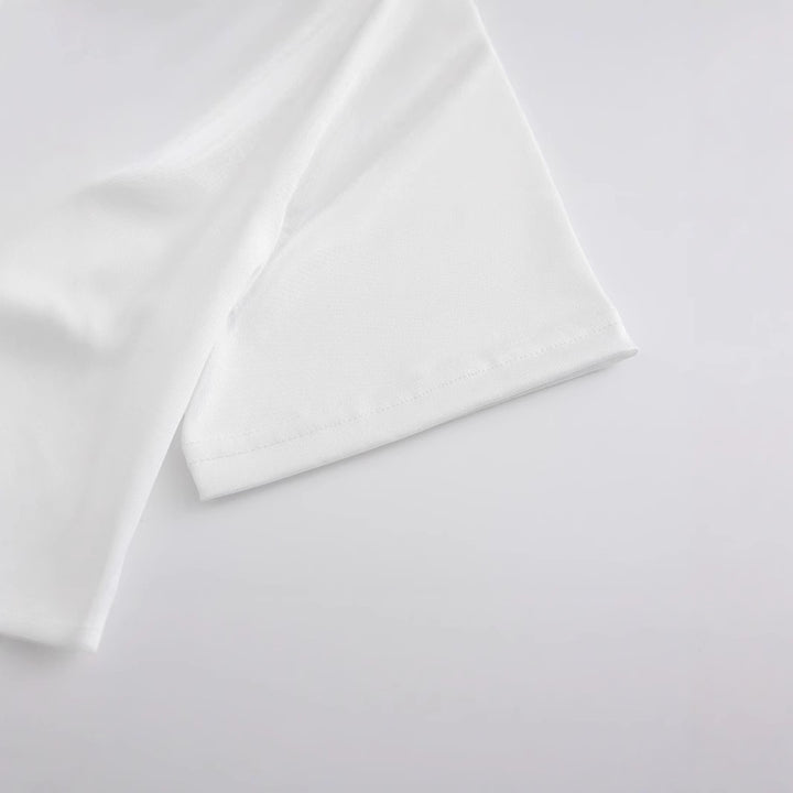 Dame Crop-Shirt med charmerende sløjfemotiv og astrologisk tryk Skovae