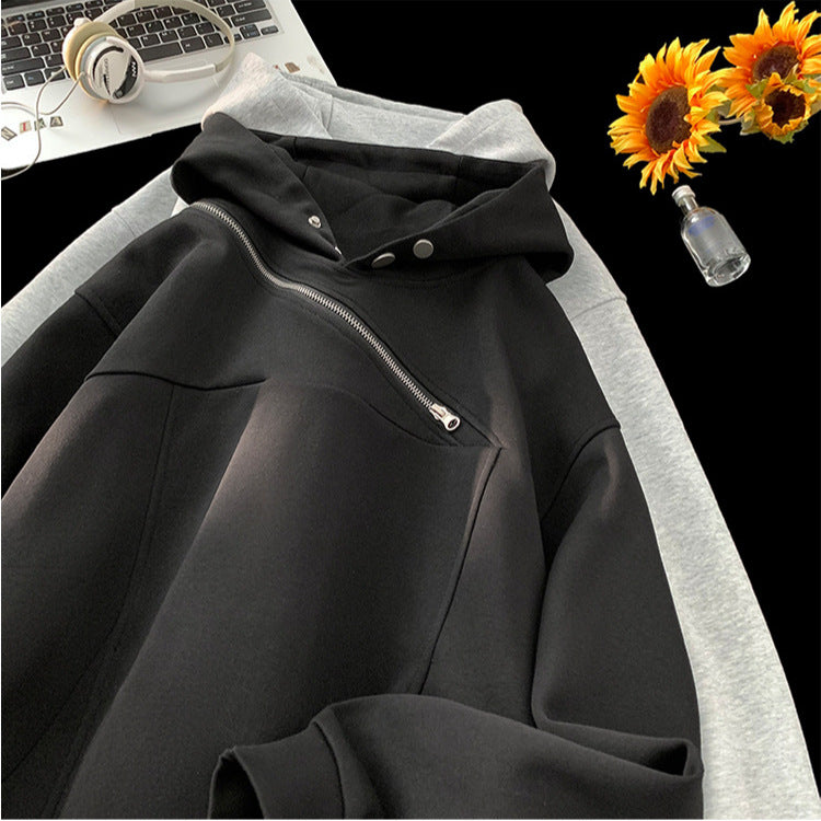 Herrer mode hoodie med innovativ lynlås og afslappet skæring Stilla