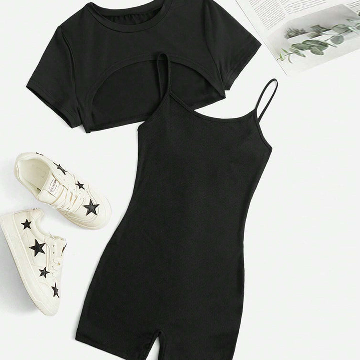 Kvinder cropped top og shorts jumpsuit sæt Stilla