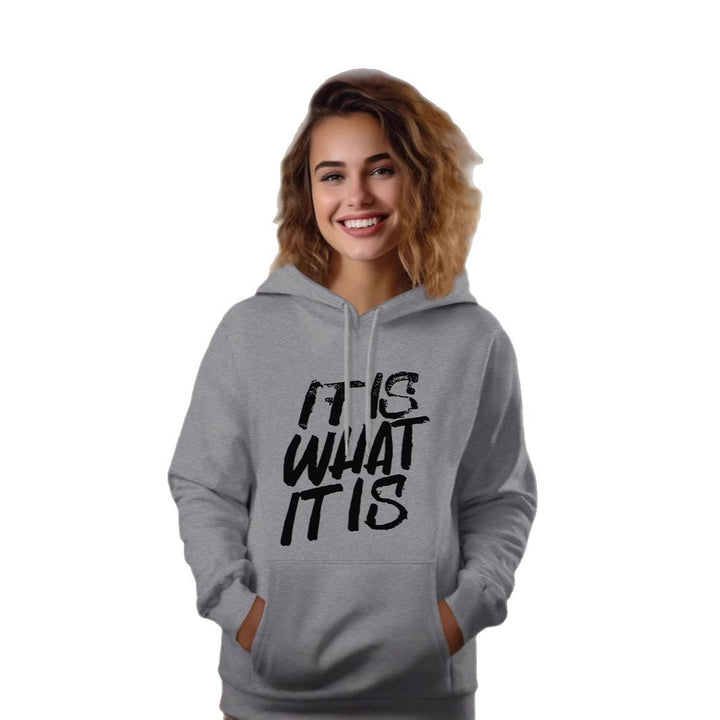 Kvinders hoodie med kreativ skrifttype og komfortabel pasform Skovae