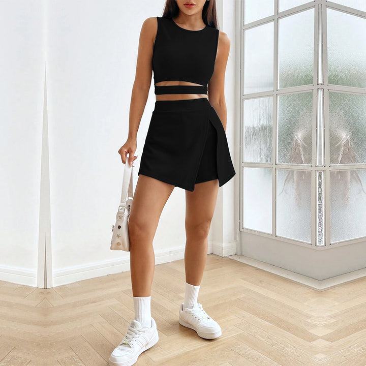 Kvinder Crop Top og Nederdel Sæt Stilla