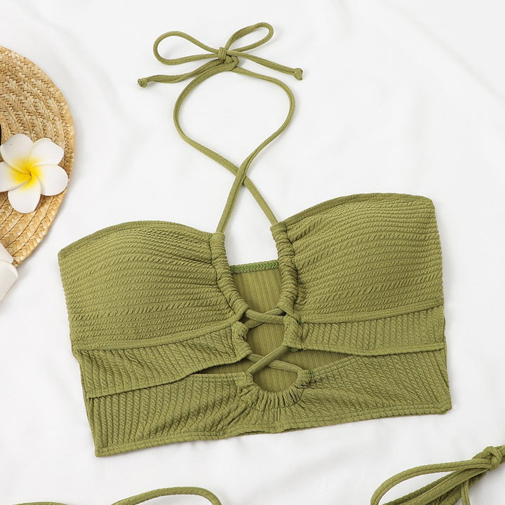 Dame bikini-sæt med raffineret rib-design og justerbart bindingssystem Skovae