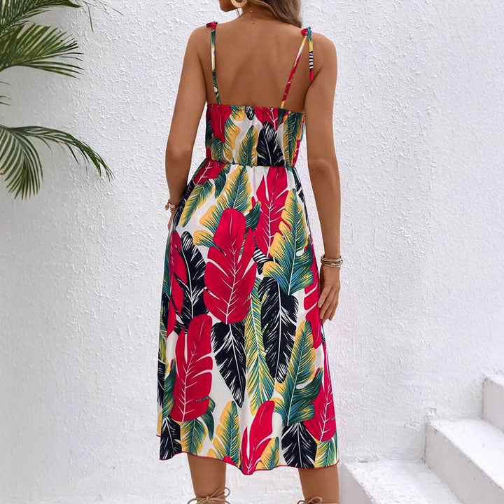 Dame Tropisk Print Maxi Cover-Up Kjole Stilla