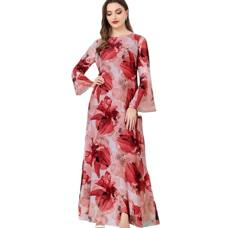 Femme Elegante Florale Maxi Kjole Stilla