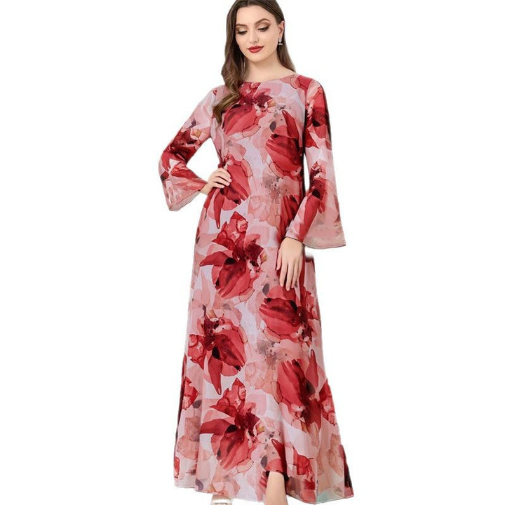 Femme Elegante Florale Maxi Kjole Stilla