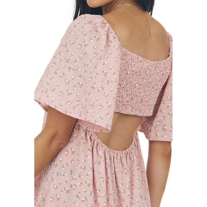 Dame Floral Print Hi-Low Midi Kjole Stilla