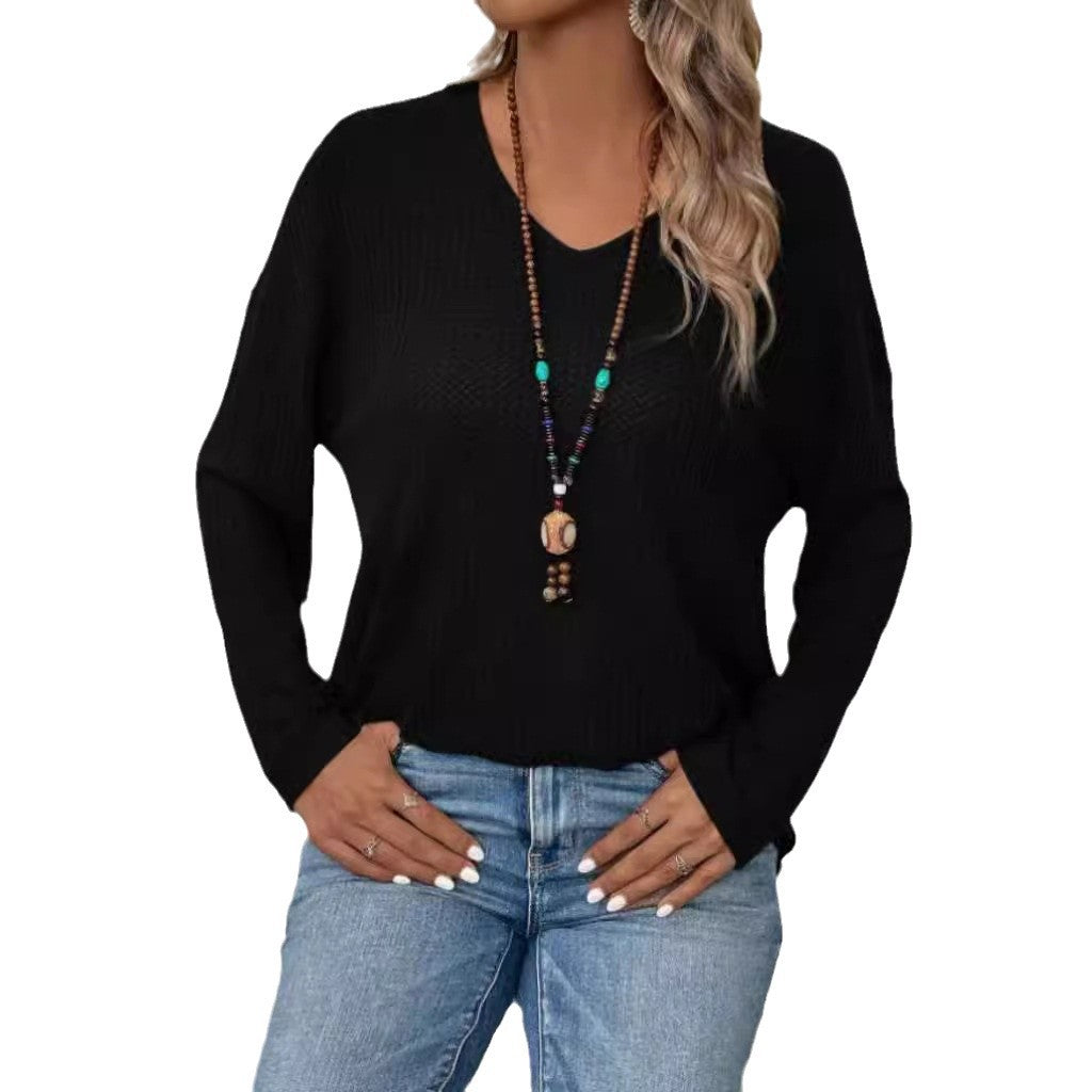 Dame afslappet V-hals sweater Stilla