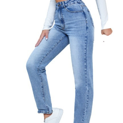 Kvindernes højtaljede jeans i et moderne lige ben snit Stilla