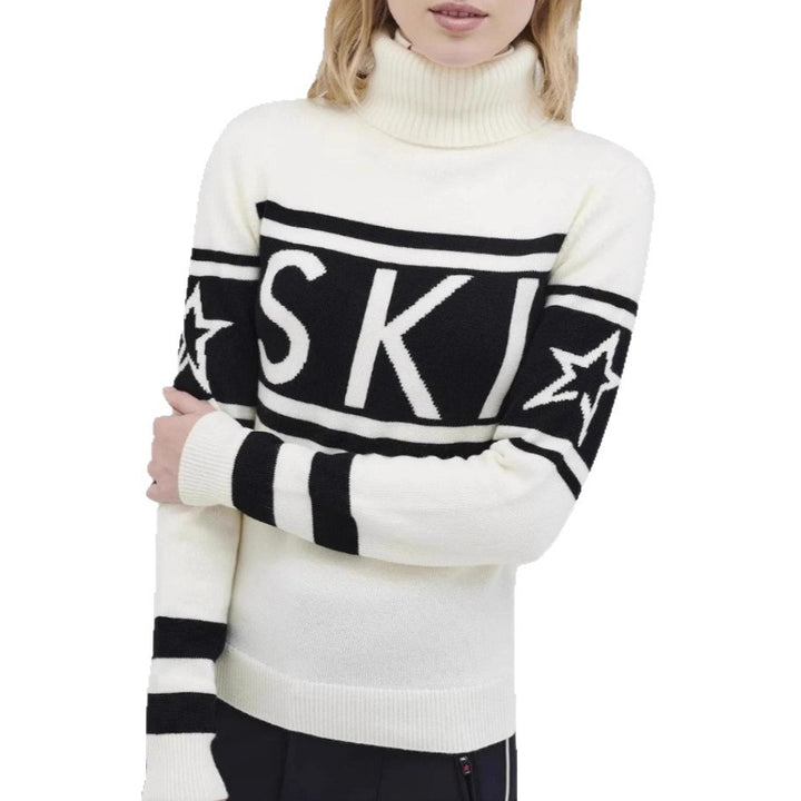 Dame sporty sweater med høj krave og trendy ski design Stilla