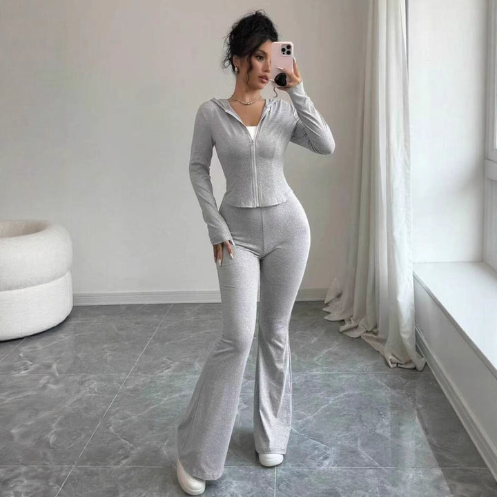 Dame Sporty Jumpsuit i elastisk materiale med lynlås Stilla