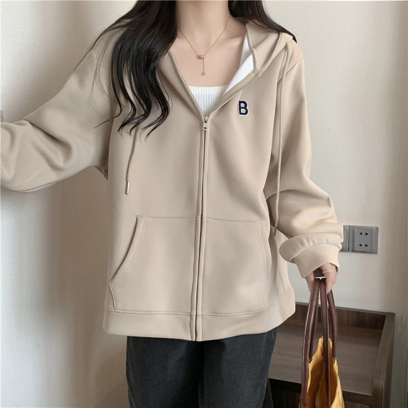 Femme Cozy Zip-Up Hættetrøje med funktionelle Kængurulommer Stilla