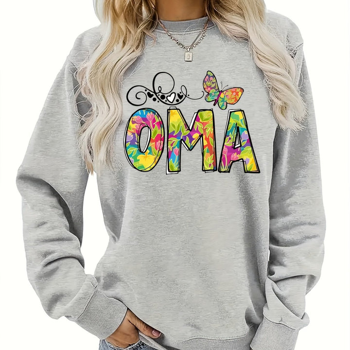 Kvinders sweatshirt med kreativ botanisk tryk Stilla