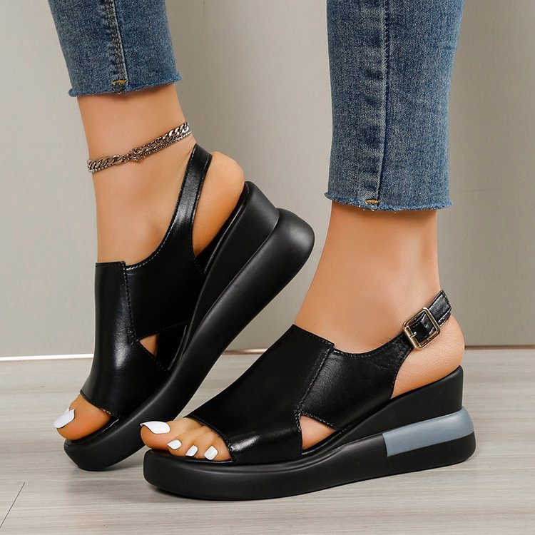 Dame Wedge-sandaler med justerbar rem og skridsikker sål Stilla