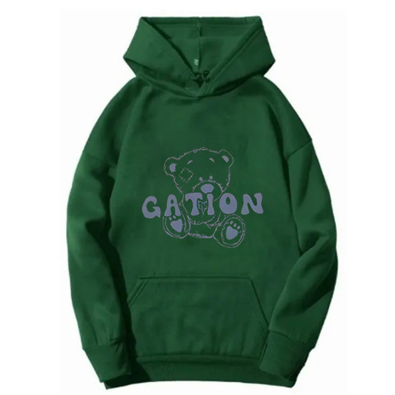 Kvinders hoodie med sødt bjørnemotiv Skovae