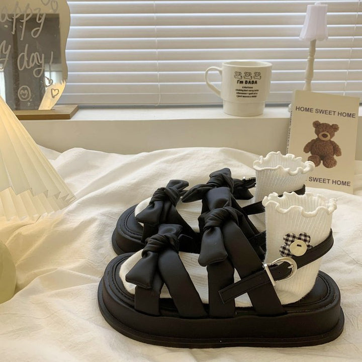 Dame Sandaler med unikt knudedesign og komfortabel plateau sål Stilla