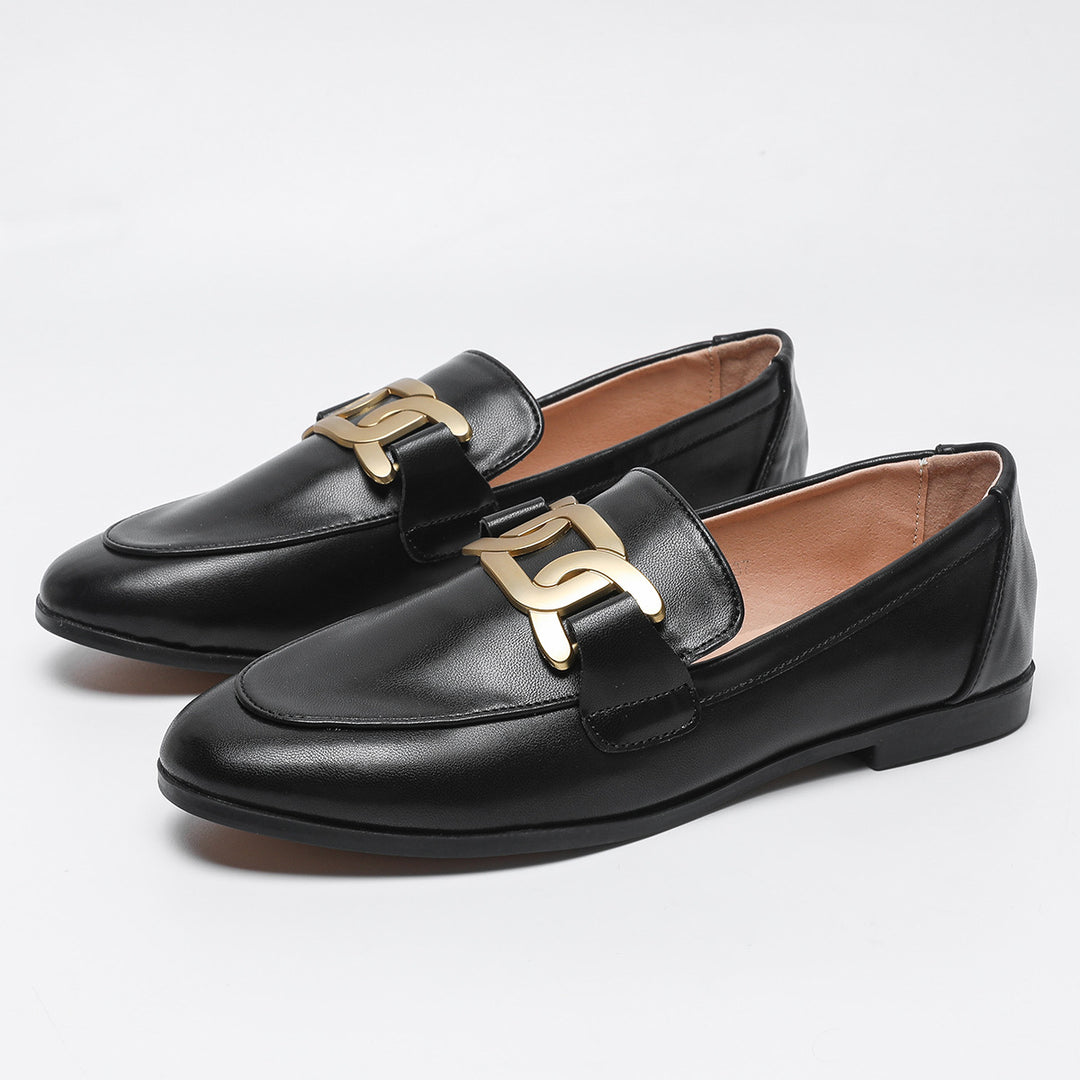 Dame Elegante Mokasiner med Guld accenter Stilla