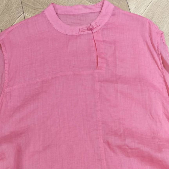 Femme Let Mandarin-krave Bluse Stilla
