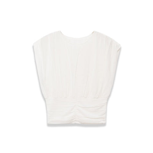 Dame mode oversized top med raffineret bånd Skovae
