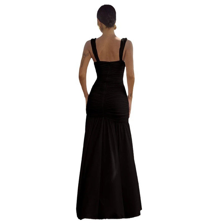 Dame Elegant Rynket Maxikjole Stilla 1751522738