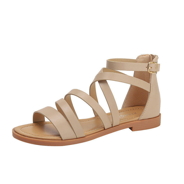 Dame gladiatorsandaler med moderne remdesign og justerbar ankelrem Stilla