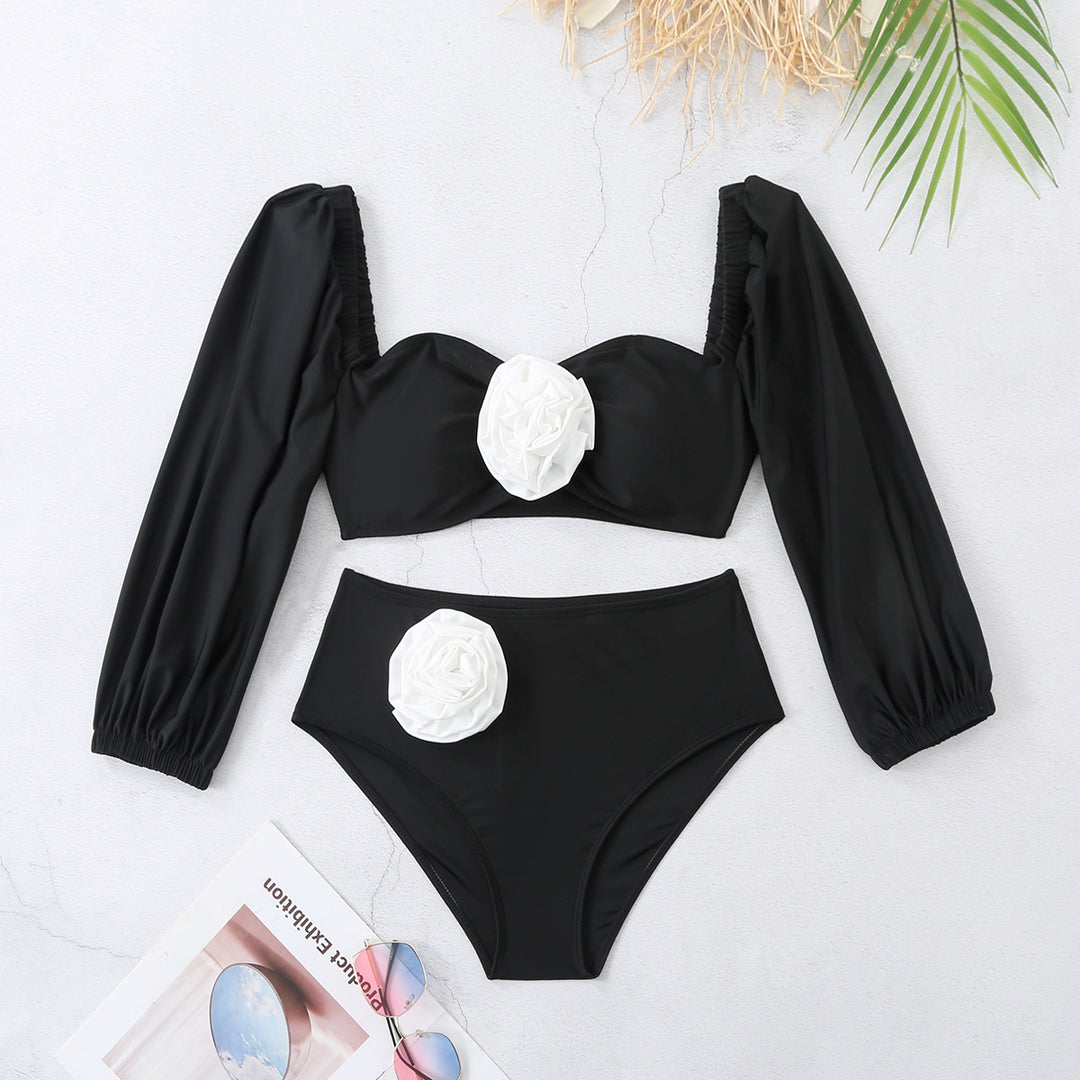 Dame Bikini-sæt med romantiske flæsedetaljer og elegant design Stilla
