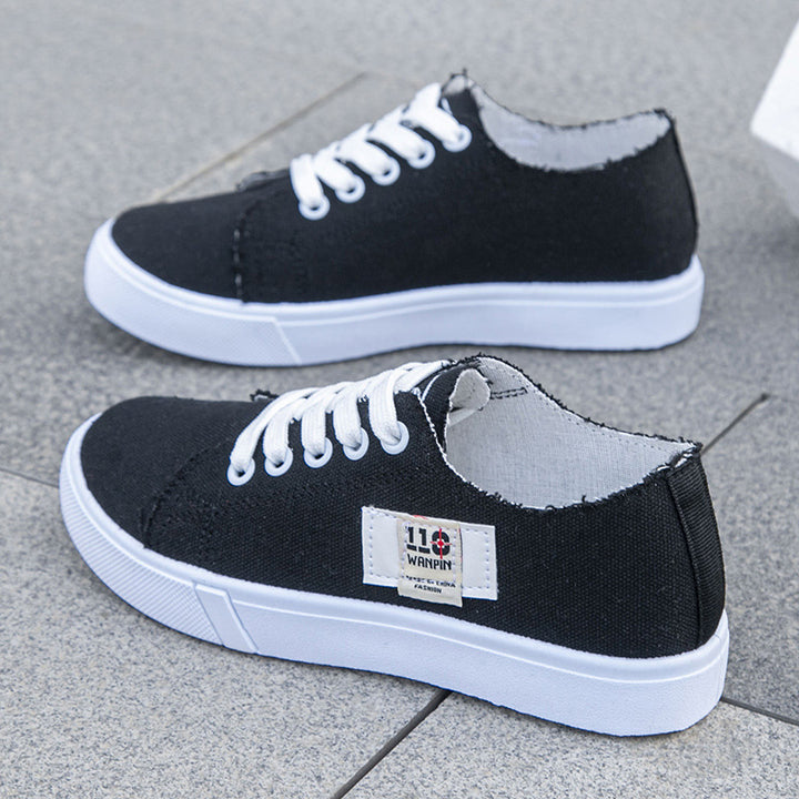 Femme Casual Canvas Sneakers med distressed detalje Stilla