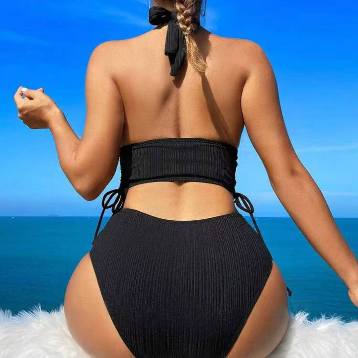 Dame bikini sæt med høj skæring og justerbart halterneck Stilla