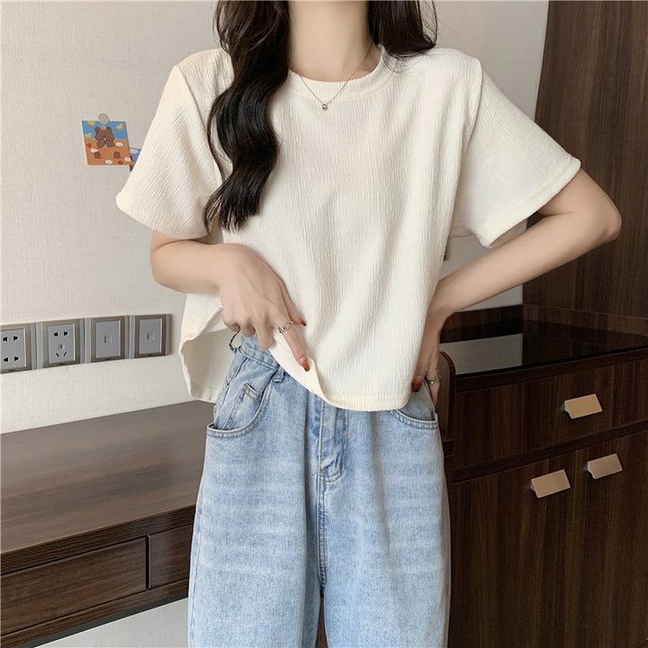Femme Relaxed Fit Tekstureret Rundhals T-Shirt Stilla