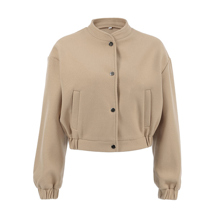 Dame Oversized Fleece-Jakke med klassisk krave og knapdetaljer Stilla