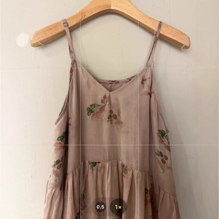 Femme Stribet Blomster Mønster Maxikjole Stilla