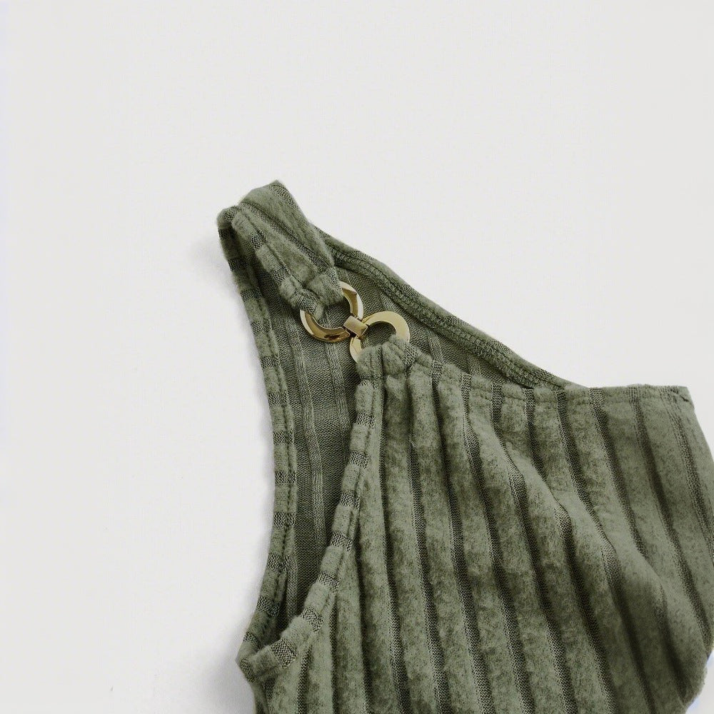 Damer asymmetrisk tanktop med dekorativ snøring Stilla